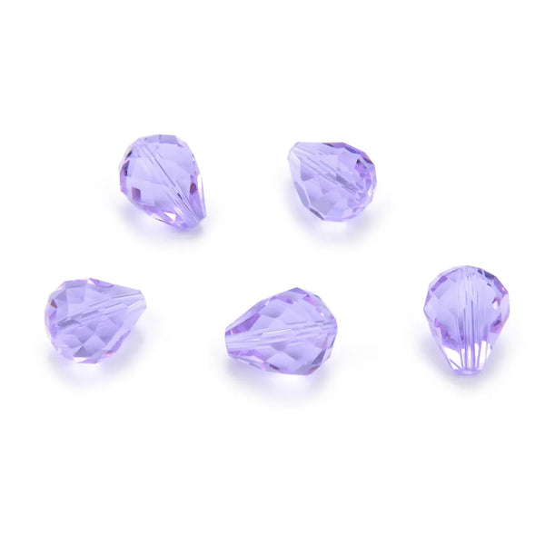 24pcs Adabele Austrian Faceted Teardrop Crystal Beads #5500, Light Violet, 10mm x 8mm, Hole ID 1.1mm, SST-1004