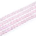 200pcs Creative Club Faceted Round Crystal Glass Beads, Light Rose Pink, 6mm (0.24 inch), Hole ID 1mm, CC2R603