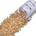 7.5g Miyuki Delica 11/0 Seed Beads, Translucent 24Kt Gold-Lined Opal DB230