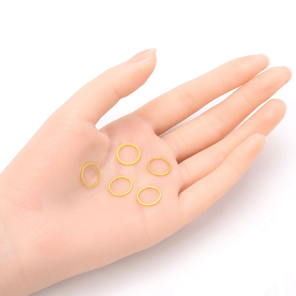 20pcs Tarnish Resistant Round Circle Beading Hoops, Open Back Bezel Frame, 18K Yellow Gold Plated Brass, Size Selections: 12mm/16mm/20mm