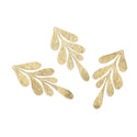 20pcs Brushed Raw Brass Large 7-Petal Leaf Pendant Drop, 62mm, Unplated/Uncoated, CF-B6