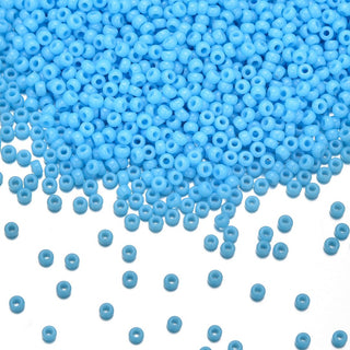 50g Miyuki Rocaille 11/0 Round Seed Beads Opaque Turquoise Blue RR-413
