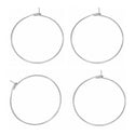 100pcs Round Hoop Circle Loop, Sterling Silver Plated Brass, 0.7mm/21 Gauge, Size Selections: 20mm/30mm/40mm