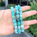 1 Strand Stretch Natural Amazonite Free Form Gemstone Bracelet, 7-10mm Beads, Length Selections: 7 inch/7.5 inch