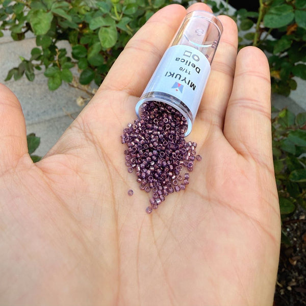 7.5g Miyuki Delica 11/0 Seed Beads, Gold Luster Violet Gold DB117