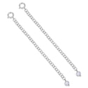 1pc 925 Sterling Silver Chain Extender with Clasp, Pearl Drop Chain Extension, Length Selections: 2 inch/3 inch/4 inch/5 inch/6 inch