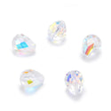 24pcs Adabele Austrian Faceted Teardrop Crystal Beads #5500, Clear AB, 10mm x 8mm, Hole ID 1.1mm, SST-1002