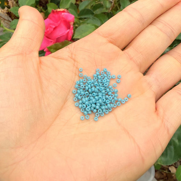 25g Miyuki Rocaille 11/0 Round Seed Bead Duracoat Opaque Moody Blue RR-4479