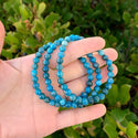 1 Strand Stretch Natural Blue Apatite Beaded Gemstone Bracelet, 6mm Beads, Length Selections: 7 inch/7.5 inch/8 inch