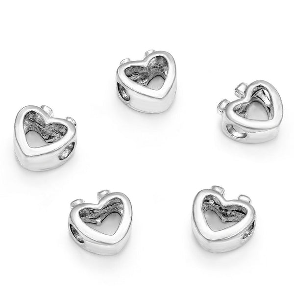 20pcs Love Union Large Hole Beads, Hole ID 4.5mm, Antique Silver, Zinc Alloy Metal, MEC-B1