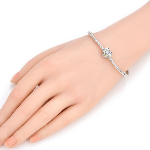 1pc Real 925 Sterling Silver Best Mom Golden Heart Charm, Compatible with Pandora All Other Charm Bracelet, EC4-B11