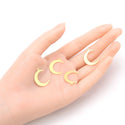 10pcs 22mm Moon Drop Pendants, Tarnish Resistant, 18K Yellow Gold Plated Brushed Brass, BF-C1