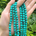 Natural Turquoise Green Howlite Gemstone Round Beads, 1 Strand/15 Inch, Size Selections: 4mm/6mm/8mm/10mm