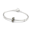 1pc Real 925 Sterling Silver Charm, November Birthstone Bead, Cubic Zirconia CZ Yellow Topaz Gemstone, Compatible with Pandora all Other Charm Bracelets, EC420