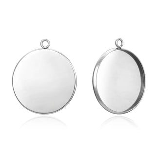 20pcs 304 Stainless Steel 20mm Round Bezel Cup Settings