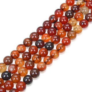AAA Natural Brown and Orange Agate Gemstone Round Beads, 15 Inch/1 Strand, Size Selections: 4mm/6mm/8mm/10mm