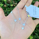 1pc 925 Sterling Silver Cable Chain Bracelet, with 6mm Heart Charm Drops, Tarnish Resistant White Gold Plated, Length Selections: 7 inch/7.5 inch/8 inch