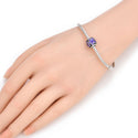 1pc Real 925 Sterling Silver Purple Enamel Flower Bead Charm, Compatible with Pandora All Other Charm Bracelet, EC6-B5