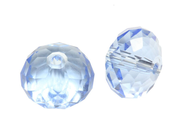 24pcs Adabele Austrian Faceted Rondelle Crystal Beads #5040, Light Sapphire (Blue), Size Selections: 6x4mm, 8x6mm, 10x8mm