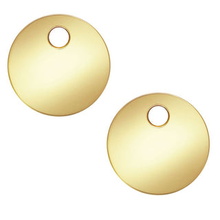 10pcs Real 1/20 14K Gold Filled Small Round Stamping Blank Disc Drops, 6mm, Hole ID 1.2mm, JK17-A6