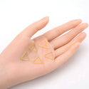 20pcs Tarnish Resistant Triangle Beading Hoops, Open Back Bezel Frame, 18K Yellow Gold Plated Brass, Size Selections: 12mm/17mm/20mm