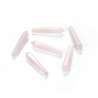 4pcs Natural Pink Rose Quartz Gemstone Tower Wand, 52mm Loose Cut Stones, G3P-D8