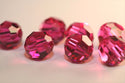 25pcs Preciosa Faceted Round Crystal Beads, Fuchsia (Pink), 6mm, Hole ID 1mm, Pre-2R622