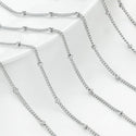 33ft 304 Stainless Steel Satellite Curb Chain with 2.5mm Beads