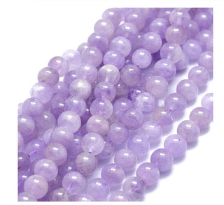 Natural Purple Lavender Jade Gemstone Round Beads, 15 Inch/1 Strand, Size Selections: 6mm/8mm/10mm