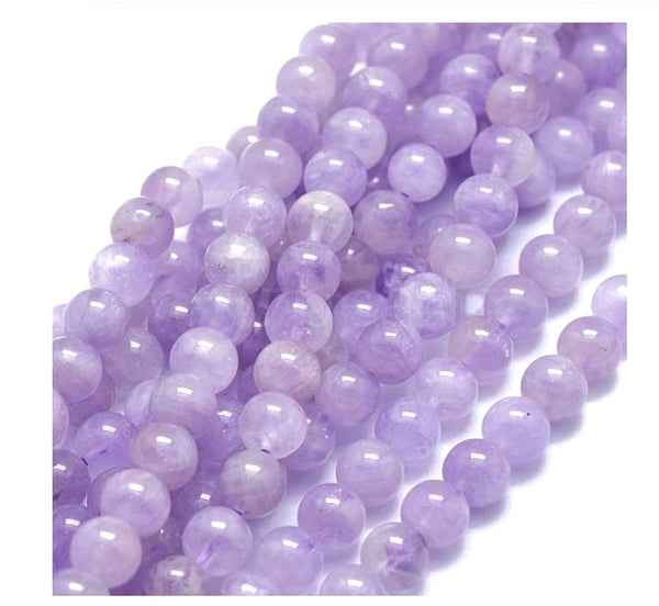 Natural Purple Lavender Jade Gemstone Round Beads, 15 Inch/1 Strand, Size Selections: 6mm/8mm/10mm