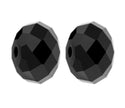 24pcs Adabele Austrian Faceted Rondelle Crystal Beads #5040, Jet Black, Size Selections: 6x4mm, 8x6mm, 10x8mm