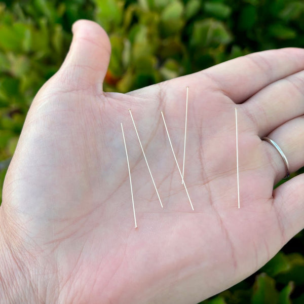 20pcs Real 1/20 14K Gold Filled Flat Head Pins Headpin, Thin 26 Gauge/0.4mm, Length Selections: 1 inch/1.5 inch
