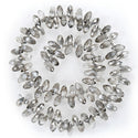 200pcs Creative Club Faceted Teardrop Briolette Crystal Glass Beads, Pendant Drop, Silver Champagne, 12x6mm, Hole ID 1mm, CCT2-29