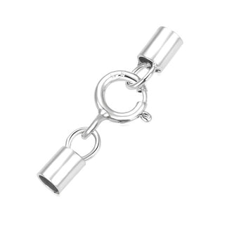 925 925 Sterling Silver Tube Cord End Cap Clasps