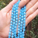 200pcs Creative Club Faceted Bicone Crystal Glass Beads, Blue Turquoise Opal, 8mm (0.31 Inch), Hole ID 1.1mm, CCB831