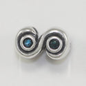 1pc Real 925 Sterling Silver Charm, December Birthstone Bead, Cubic Zirconia CZ Blue Zircon Gemstone, Compatible with Pandora all Other Charm Bracelets, EC421