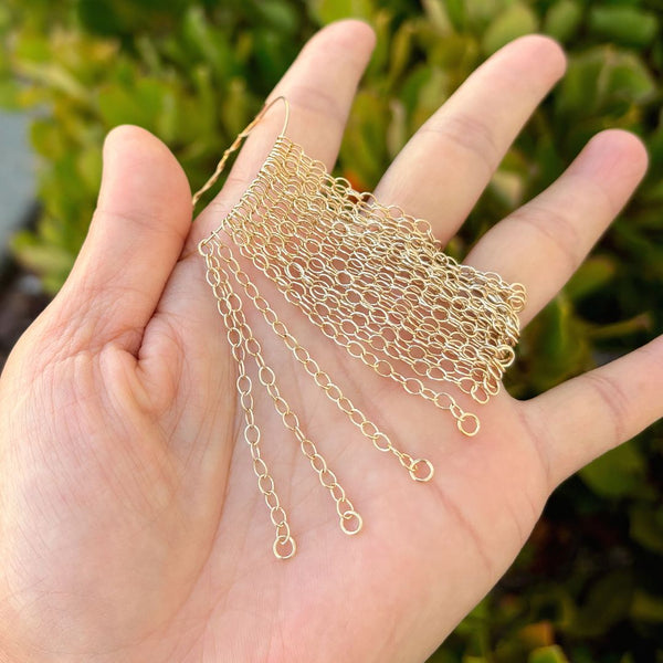 1pc Adabele Real 1/20 14K Gold Filled 2 Inch Chain Extender, No Clasp, Removable Adjustable Cable Chain Extension, JK8-A1