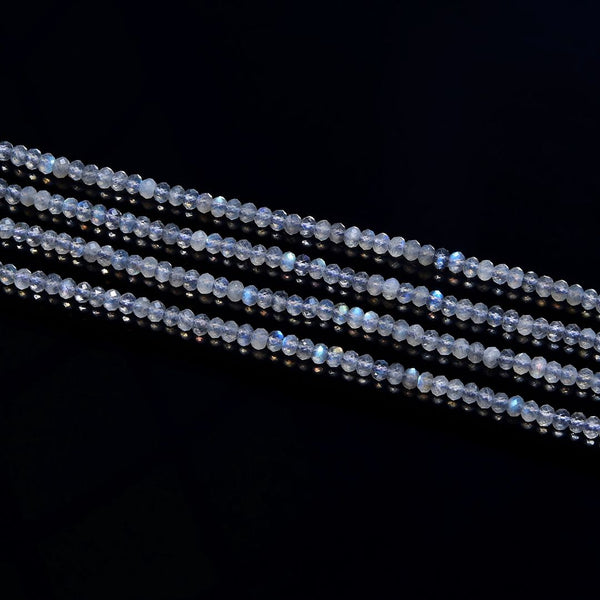 Natural Flashy Labradorite Gemstone Tiny Small Faceted Rondelle Beads, 3x2mm, Hole ID 0.65mm, 15 Inch/1 Strand, GK-A2
