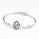 1pc Solid 925 Sterling Silver Eternity Star Charm Love You Forever Clear Cubic Zirconia CZ, Compatible with Pandora All Other Charm Bracelet, EC193