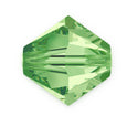 50pcs Preciosa Faceted Bicone Crystal Beads, Peridot Green, 6mm, Hole ID 1mm, Pre-B616