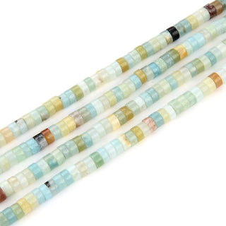 Natural Amazonite Amazonstone Gemstone Heishi Tube Rondelle Beads, 4x2mm/Small, Hole ID 0.9mm, 14.5 Inch/1 Strand, GH-C11