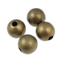 100pcs Seamless Smooth Round Beads, Antique Bronze Plated Brass, Tarnish Resistant, Size Selection: 6mm/8mm/10mm