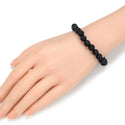 1 Strand Stretch Natural Black Lava Rock Beaded Gemstone Bracelet, 8mm Bead, Length Selections: 7 inch/7.5 inch/8 inch/8.5 inch