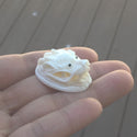1pc Beautiful Dragon King Hand Carved White Buffalo Bone Drop Pendant, Symbol of Strength Prosperity Pendant, with Sterling Silver Bail, 1.2 Inch, BP-80