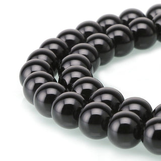 AAA Natural Black Agate Gemstone Round Beads, 15 Inch/1 Strand, Size Selections: 4mm/6mm/8mm/10mm