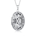 5pcs 316 Surgical Stainless Steel Living Memory Floating Lockets, 35mm Oval Filigree Flower Waterproof Pendants, MP-A6