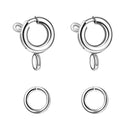 20pcs 304 Stainless Steel Spring Ring Clasps with Jump Rings (6mm/8mm)