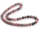 Natural Rhodonite Gemstone Round Beads, 1 Strand/15 Inch, Size Selections: 4mm/6mm/8mm