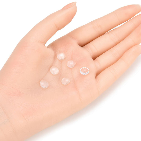 100pcs Transparent Glass Dome Cabochons, Non-calibrated Clear Round Cab Tiles, Size Selections: 6mm/8mm/10mm/12mm