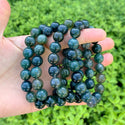 1 Strand Stretch Natural Moss Agate Beaded Gemstone Bracelet, 10mm Bead, Length Selections: 7 inch/7.5 inch/8 inch/8.5 inch